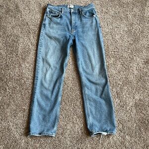 Agolde Light Wash Wilder Straight Jeans 28 Mid Rise Comfort Cascadia Revolve